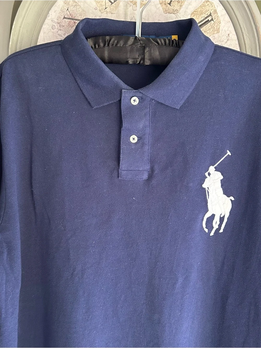 POLO RALPH LAUREN Men’s Big Pony Polo Shirt Navy Short Sleeve Collar Size XL